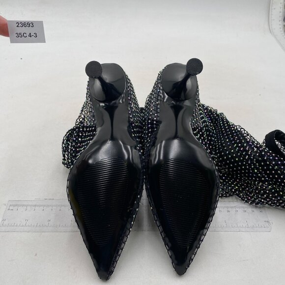 Women Bling Rhinestones Multi Colour Diamante Detail Over The Knee High Boot - Picture 5 of 6